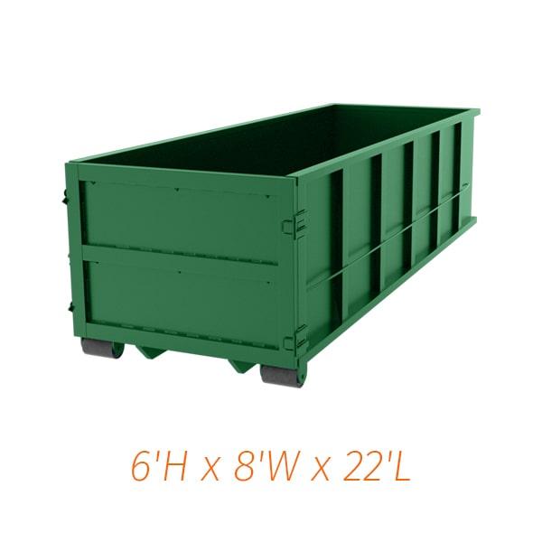 we may have special promotion or discount on our 30-yard dumpsters depending on the rental duration and location